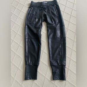 Faux leather jogger